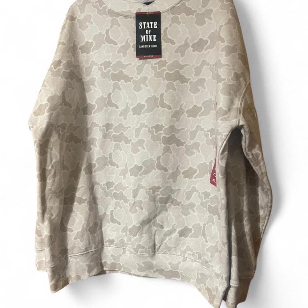 State of Mine Beige Camouflage Crewneck Sweater